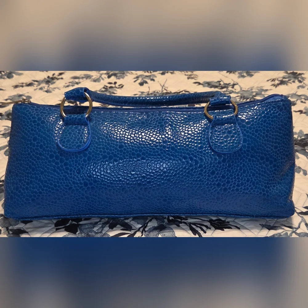 NWOT Primeware Blue Faux Croc Insulated Wine Tote Carrier w/ Corkscrew 🍷
